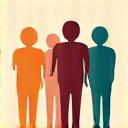 Icône représentant la communauté avec plusieurs silhouettes humaines stylisées se connectant, symbolisant le soutien et le partage.